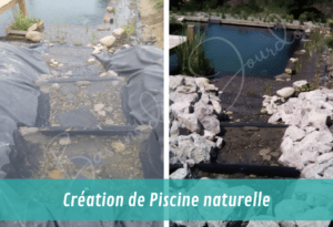 création de piscine naturelle avec réalisation d'un ruisseau