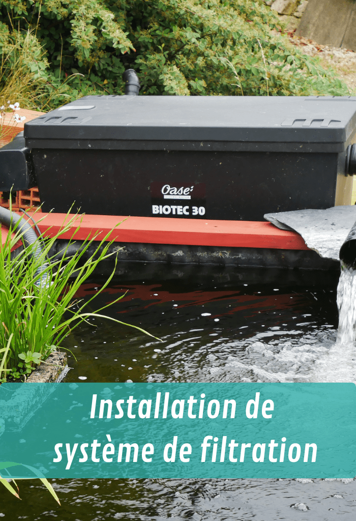 installation de système de filtration pour bassin