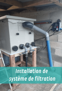 installation de système de filtration pour bassin