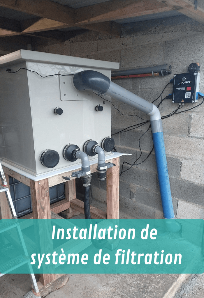 installation de système de filtration pour bassin