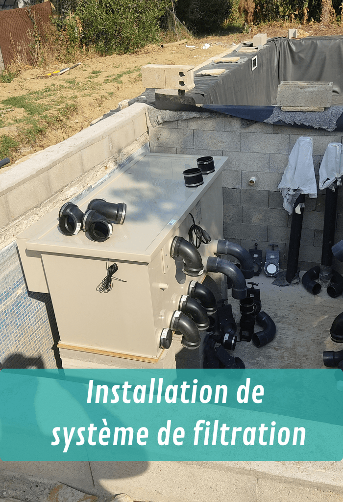 installation de système de filtration pour bassin